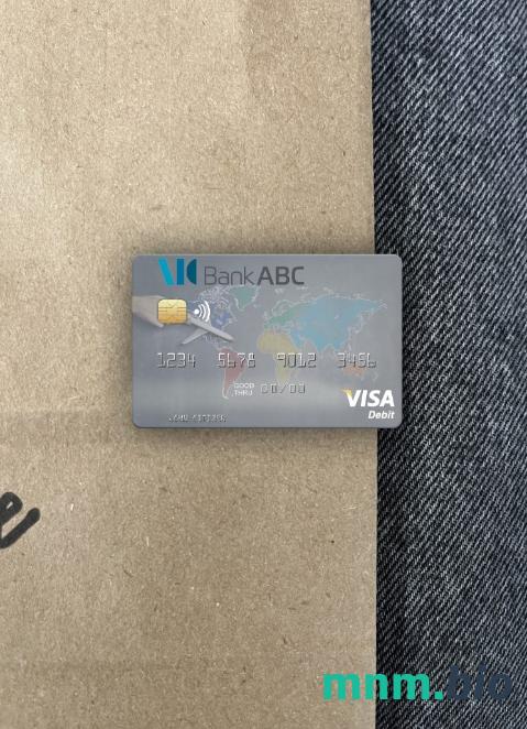 Jordan Arab banking Corporation (ABC) visa obciążyć card wygląd fotograficzny skan PSD + zdjęcie